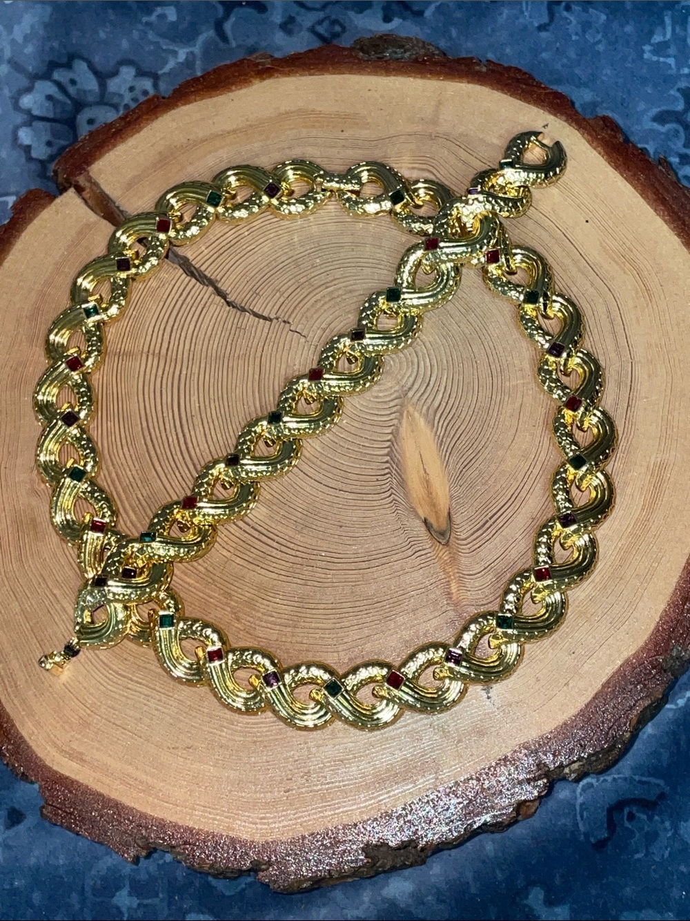 Vintage SWAROVSKI Multi-Color Jewel Link Necklace & Bracelet Set